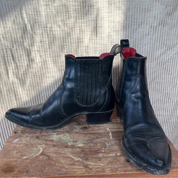 Frye x Matt Schultz Western Chelsea Split Leather Black Ankle Boot - Picture 3 of 11